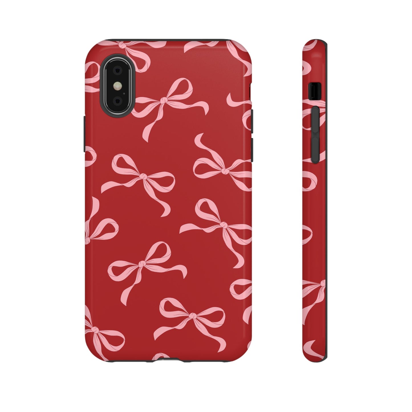 Pink Bows on Red Phone Case - JGUS