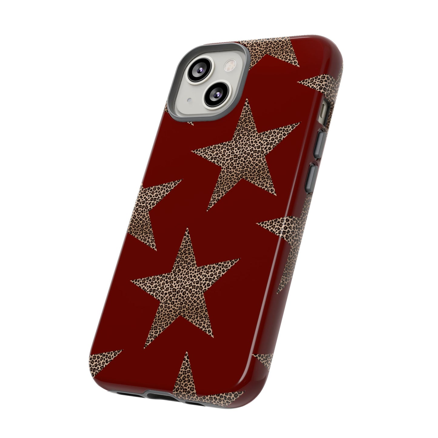 Leopard Star Luxe - Burgundy Edition | Aesthetic Coquette Phone Case for iPhone & Galaxy - JGUS