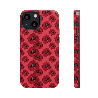 Red Poppy Phone Case for iPhone, Samsung & Google Pixel – Bold Floral Statement Aesthetic - JGUS