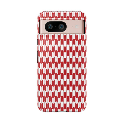 Red Geometric Phone Case for iPhone Samsung Pixel – Bold Pattern Aesthetic Modern Design - JGUS
