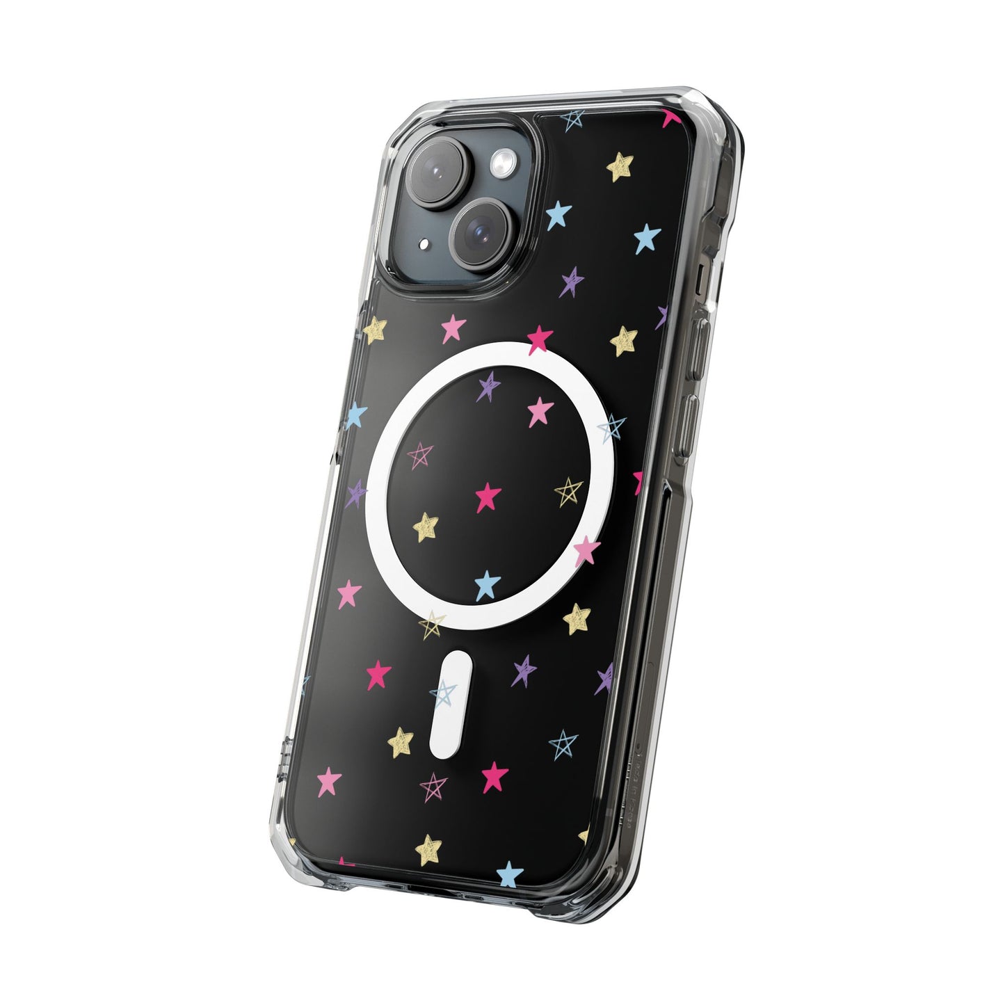 Star Pattern Clear Mag Safe Case, Magnetic Clear Impact Case