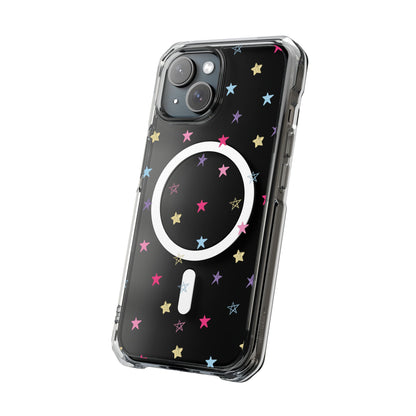 Star Pattern Clear Mag Safe Case, Magnetic Clear Impact Case