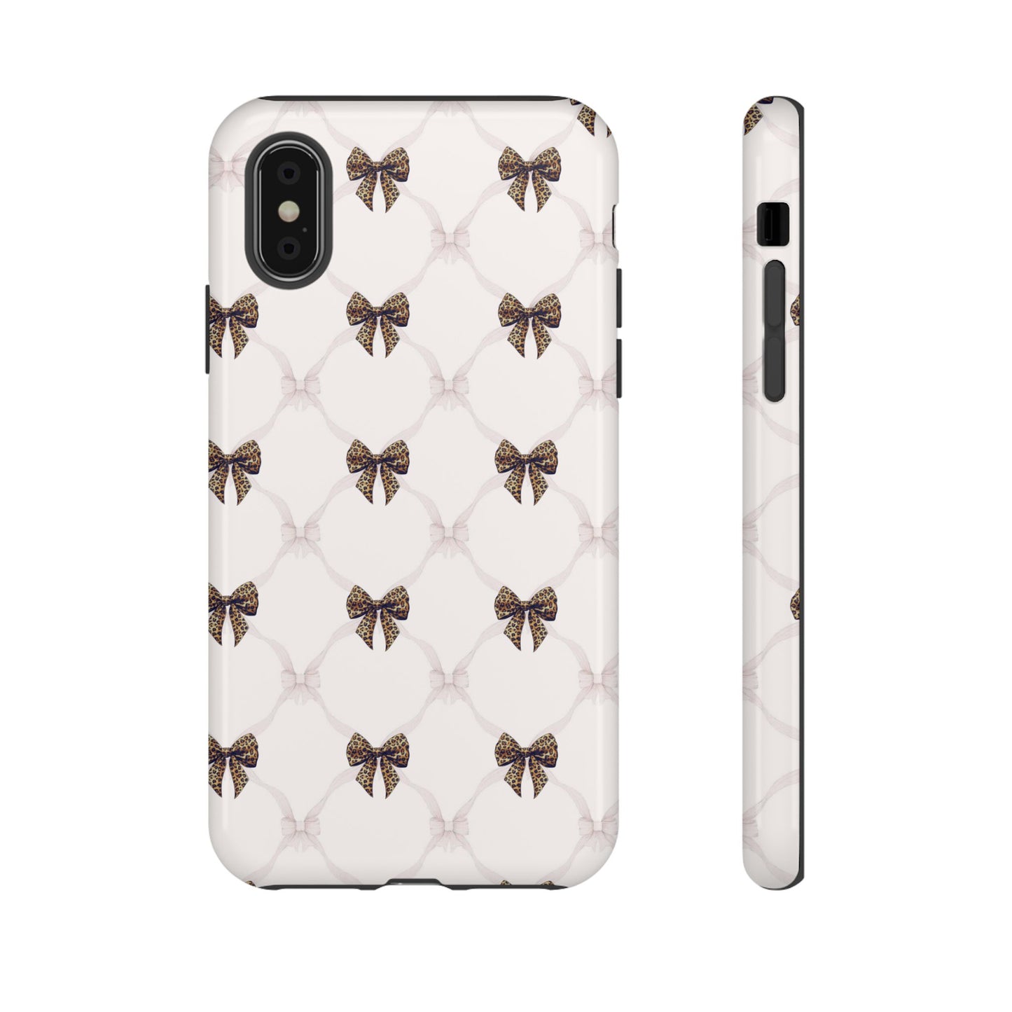 Chic Bow Pattern Phone Case | Elegant Clear Protective Case | Stylish iPhone & Samsung Cover - JGUS