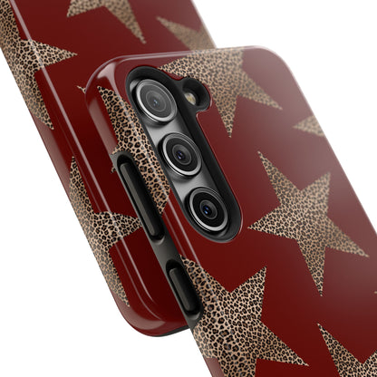 Leopard Star Luxe - Burgundy Edition | Aesthetic Coquette Phone Case for iPhone & Galaxy