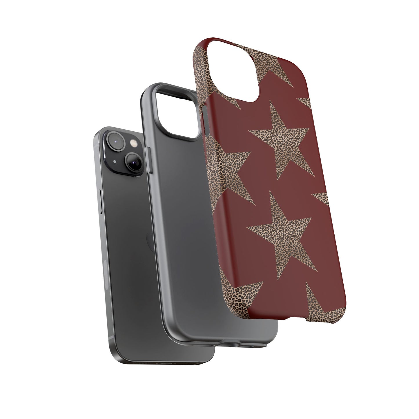 Leopard Star Luxe - Burgundy Edition | Aesthetic Coquette Phone Case for iPhone & Galaxy - JGUS