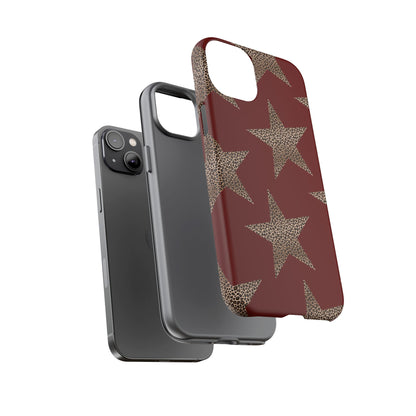 Leopard Star Luxe - Burgundy Edition | Aesthetic Coquette Phone Case for iPhone & Galaxy - JGUS