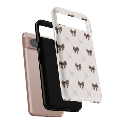 Chic Bow Pattern Phone Case | Elegant Clear Protective Case | Stylish iPhone & Samsung Cover - JGUS