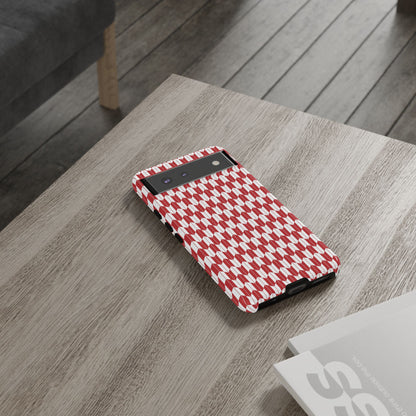 Red Geometric Phone Case for iPhone Samsung Pixel – Bold Pattern Aesthetic Modern Design - JGUS