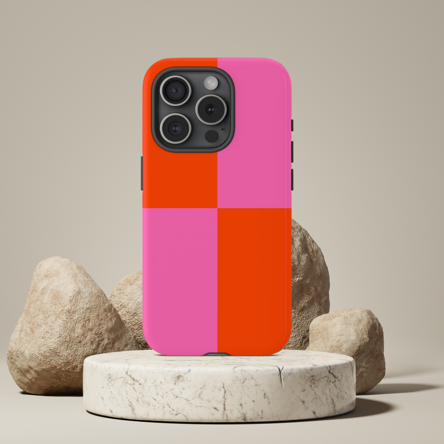 Plaid Sunset Orange & Pink Phone Case