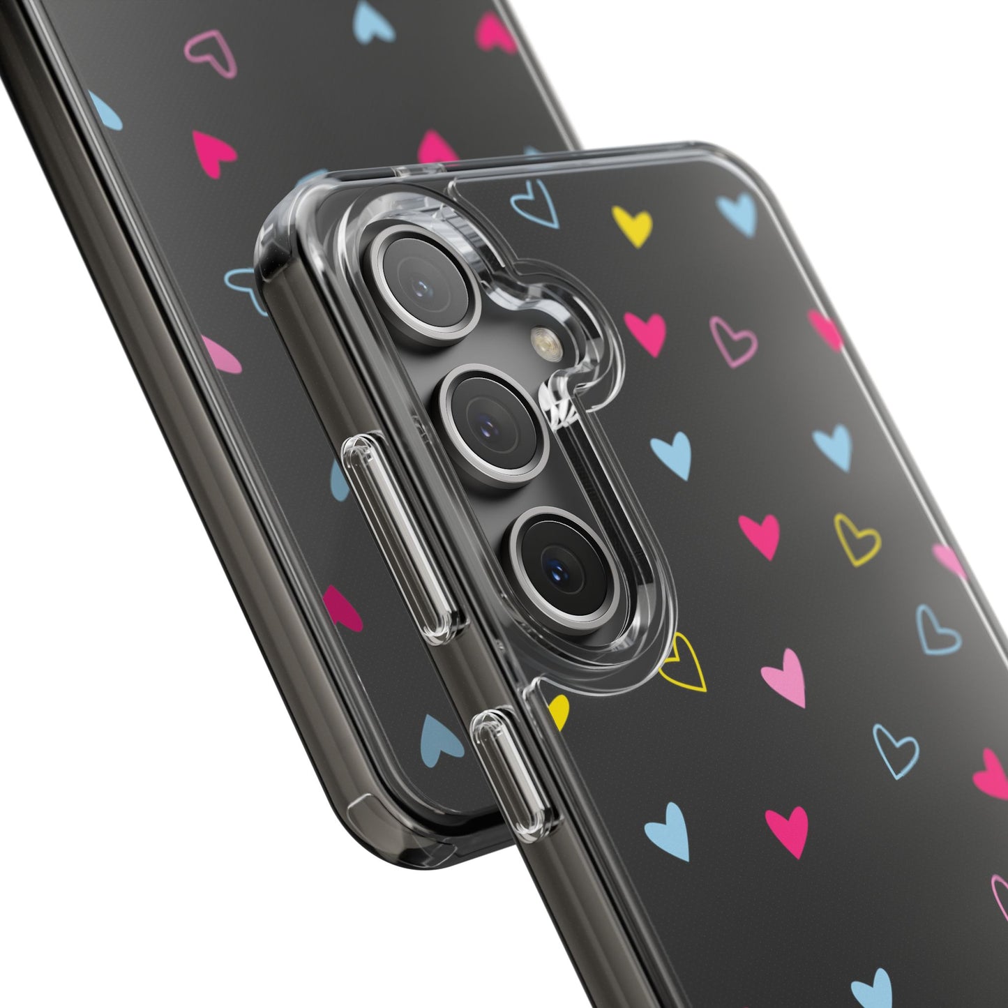 Transparent Heart Design Pattern Clear Phone Case