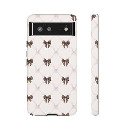 Chic Bow Pattern Phone Case | Elegant Clear Protective Case | Stylish iPhone & Samsung Cover - JGUS
