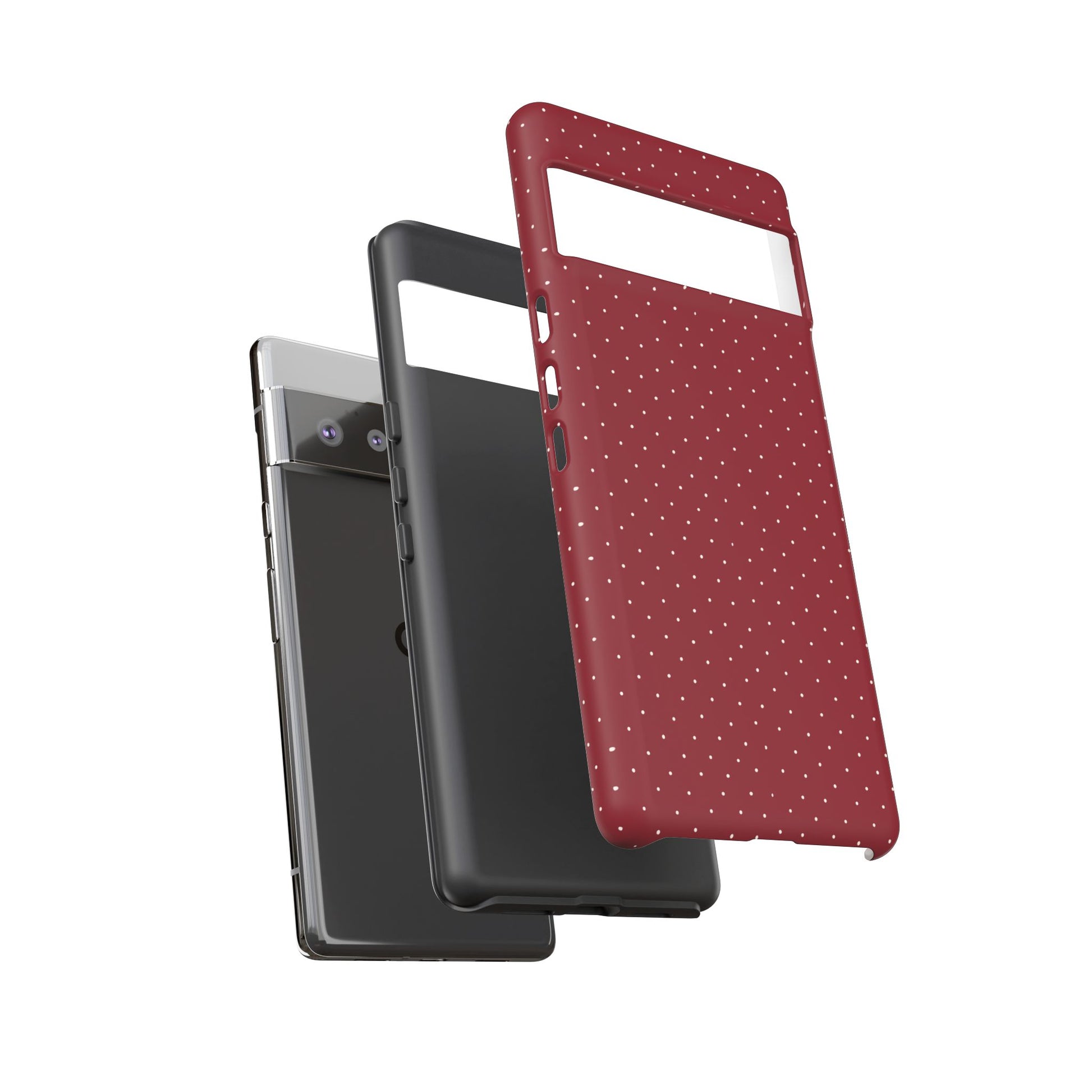 Burgundy  & White Dots Case - JGUS