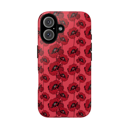 Red Poppy Phone Case for iPhone, Samsung & Google Pixel – Bold Floral Statement Aesthetic - JGUS