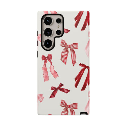 Burgundy Chic Bow Design Phone Case - JGUS