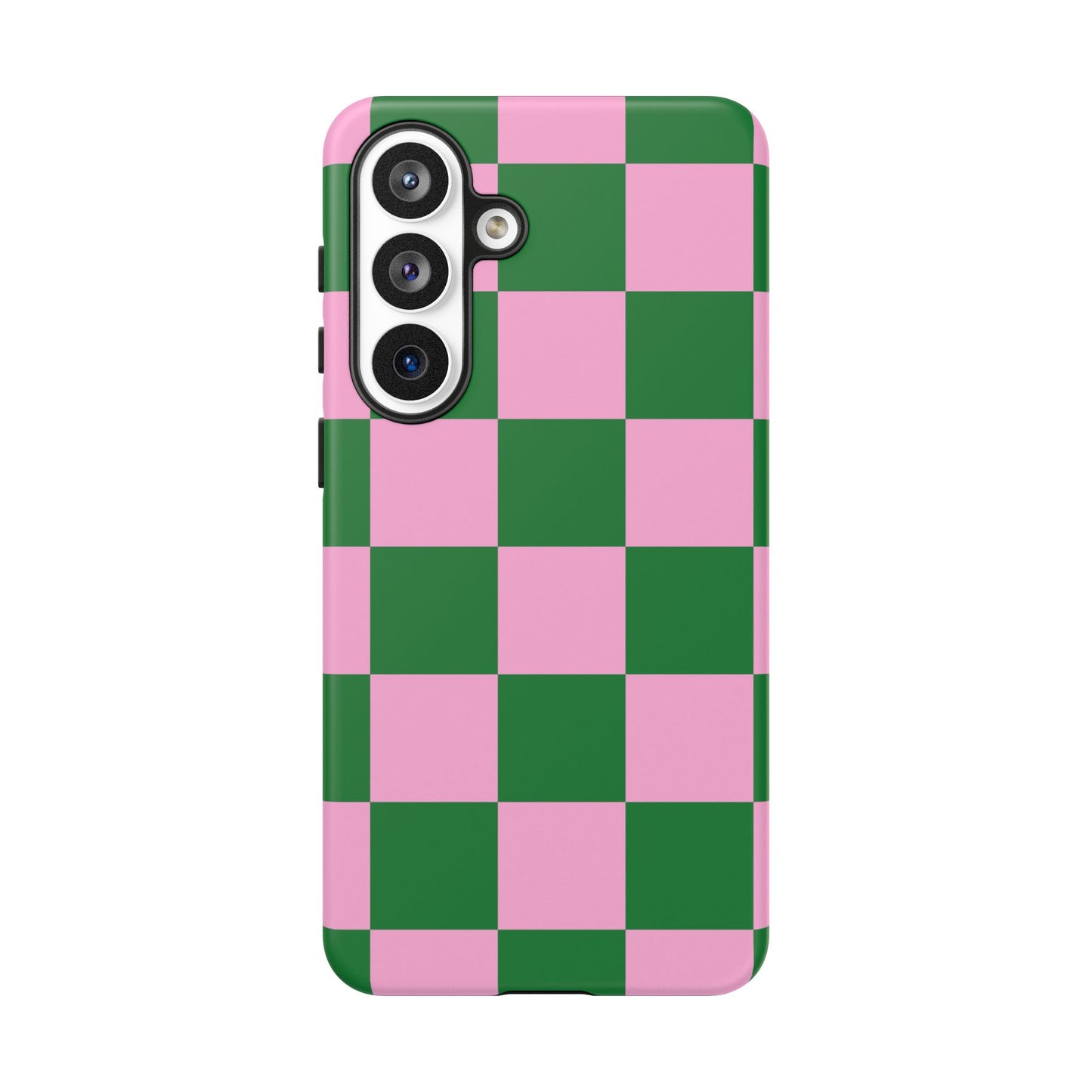 Pink Retro Checkered Phone Case – 90s Aesthetic, Vintage Grid Pattern for iPhone & Samsung - JGUS