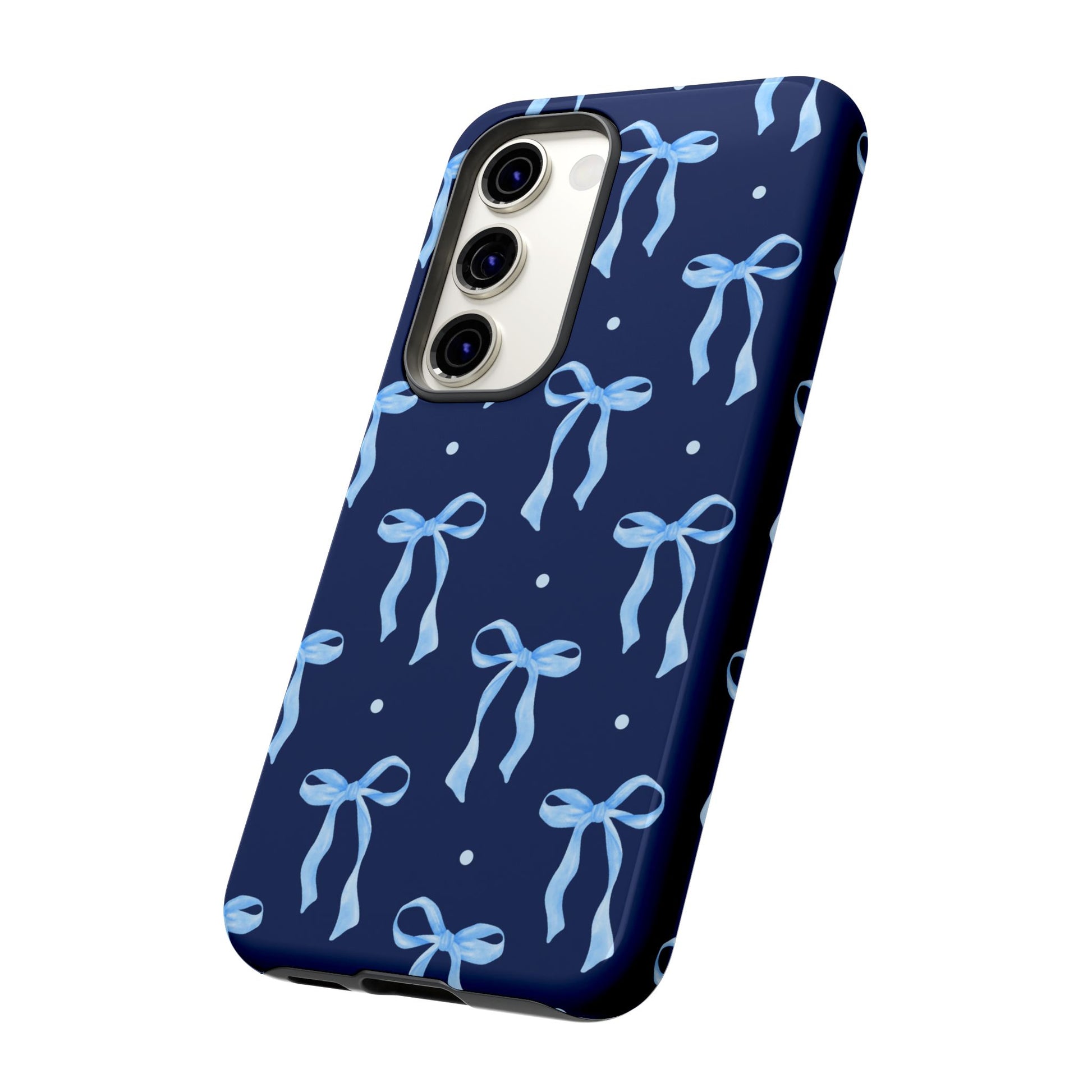 Bows & Blues Phone Case – Aesthetic Ribbon Print | Fits iPhone & Samsung - JGUS