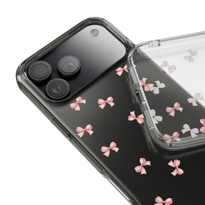 Pink Bow Dreams Clear Phone Case