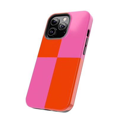 Plaid Sunset Orange & Pink Phone Case - JGUS