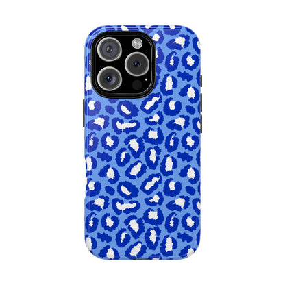Leopard Vibes - Blue Edition Phone Case for iPhone & Samsung - Stylish & Durable Animal Print Case - JGUS
