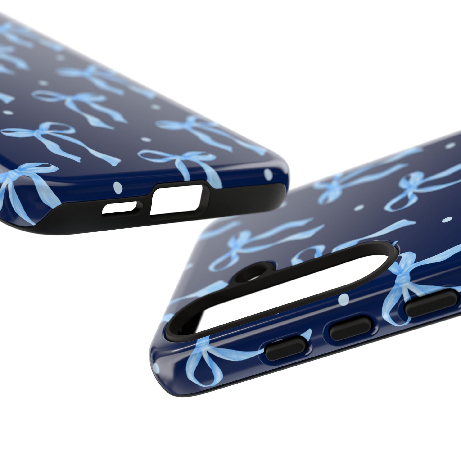 Bows & Blues Phone Case – Aesthetic Ribbon Print | Fits iPhone & Samsung - JGUS