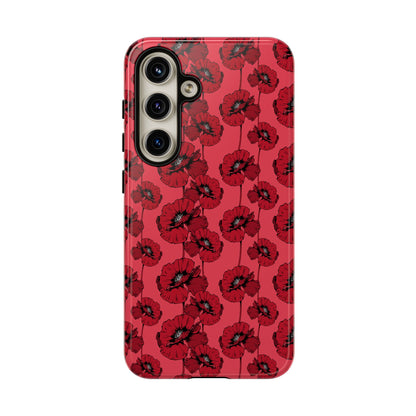 Red Poppy Phone Case for iPhone, Samsung & Google Pixel – Bold Floral Statement Aesthetic - JGUS