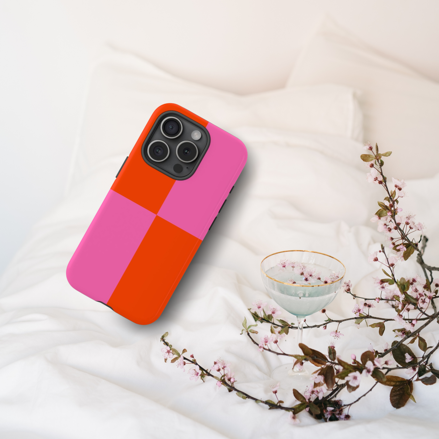 Plaid Sunset Orange & Pink Phone Case