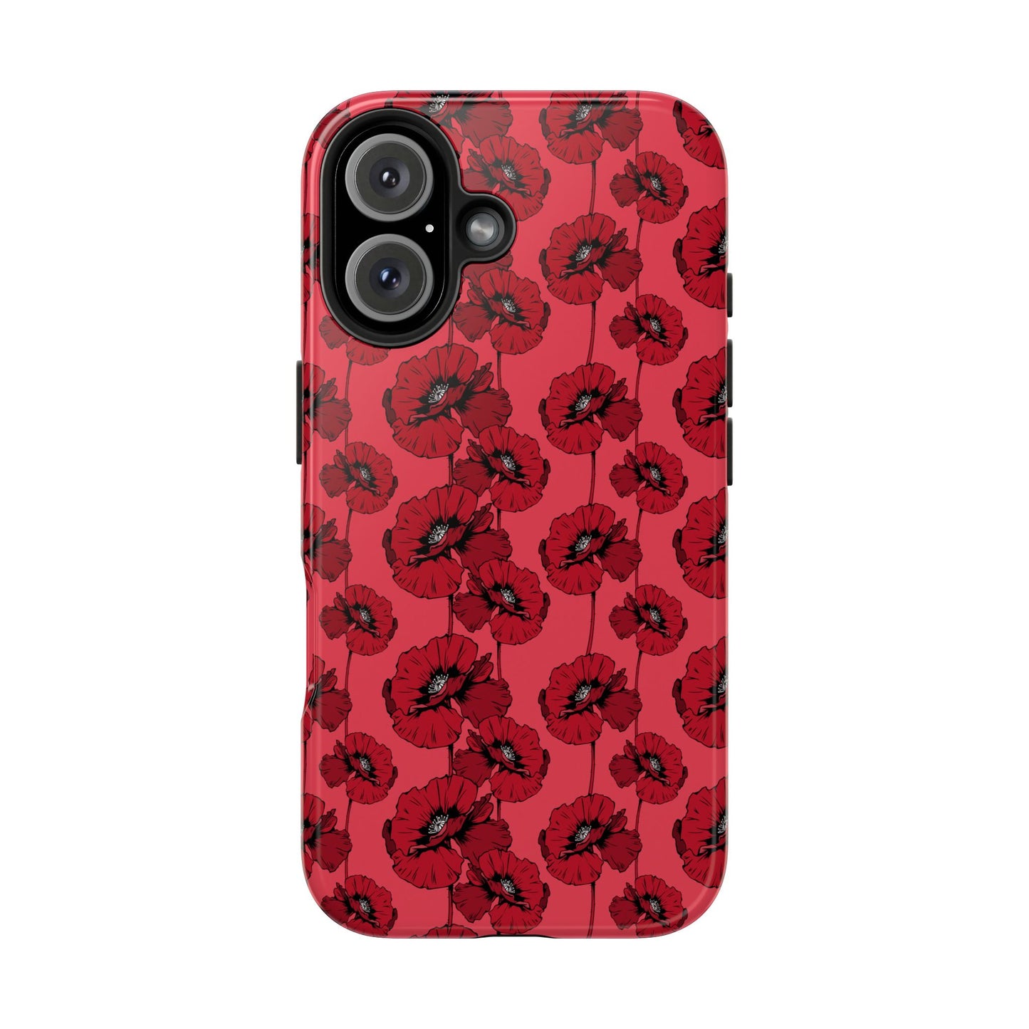 Scarlet Sketch | Red Poppy Floral Phone Case – Aesthetic Protective Cover for iPhone & Samsung