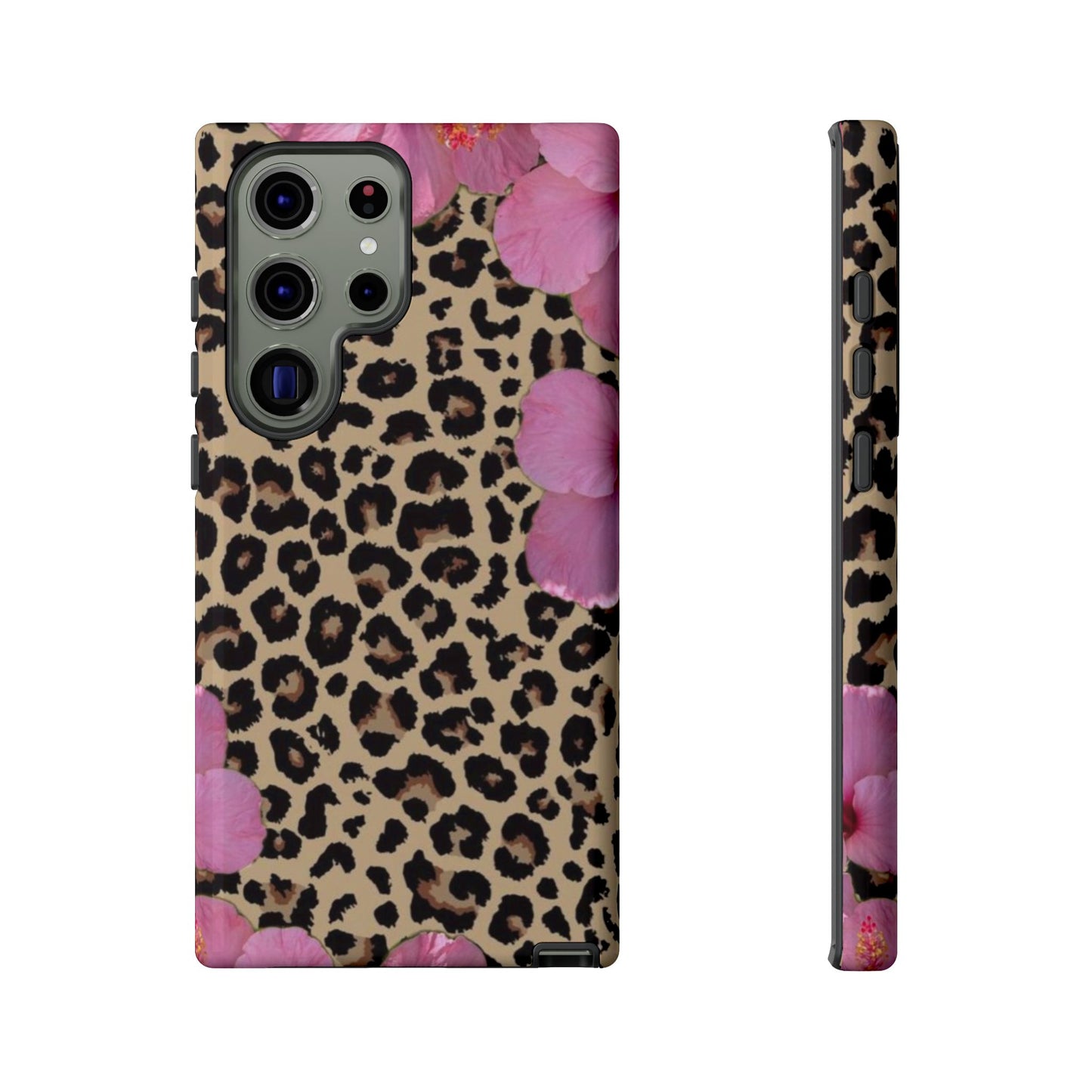 Leopard Bloom Pink Floral Phone Case – Trendy Animal Print Case for iPhone & Samsung