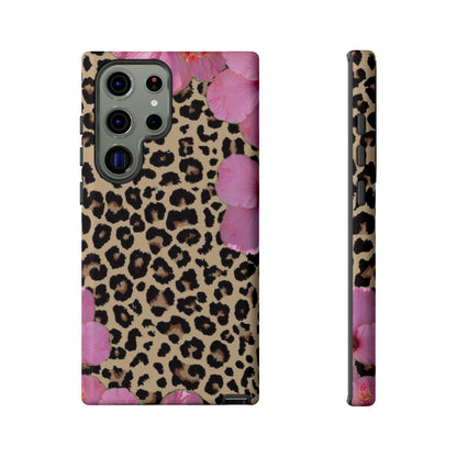 Leopard Bloom Pink Floral Phone Case – Trendy Animal Print Case for iPhone & Samsung