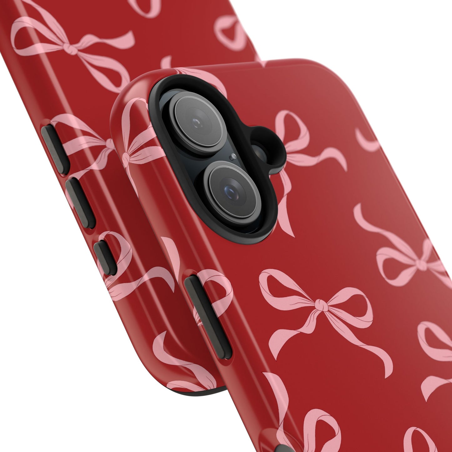 Pink Bows on Red Phone Case