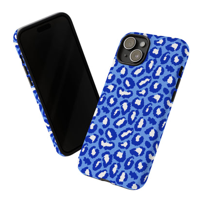Leopard Vibes - Blue Edition Phone Case for iPhone & Samsung - Stylish & Durable Animal Print Case - JGUS