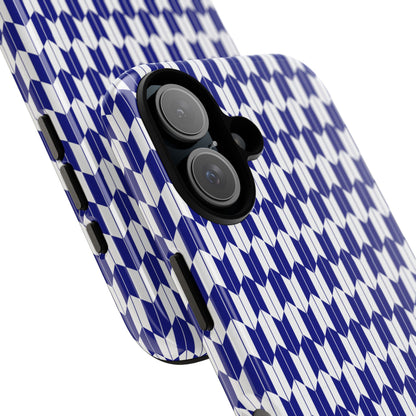 Navy Blue Geometric Phone Case for iPhone Samsung Pixel – Minimal Pattern Modern Aesthetic - JGUS