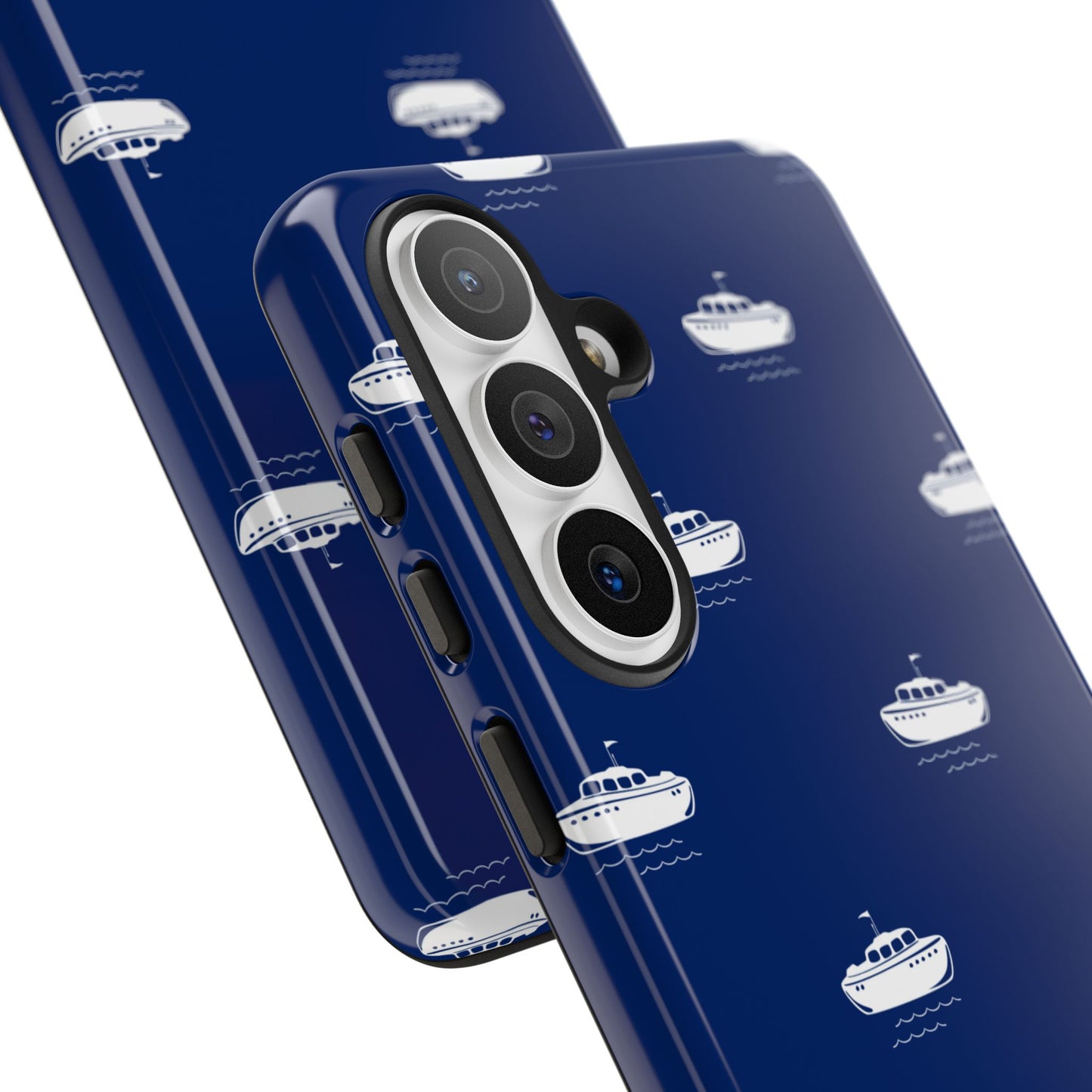 Blue Boat Phone Case – Calm Ocean Pattern for iPhone & Samsung, Durable & Stylish Protection - JGUS