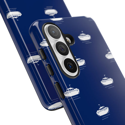 Blue Boat Phone Case – Calm Ocean Pattern for iPhone & Samsung, Durable & Stylish Protection - JGUS