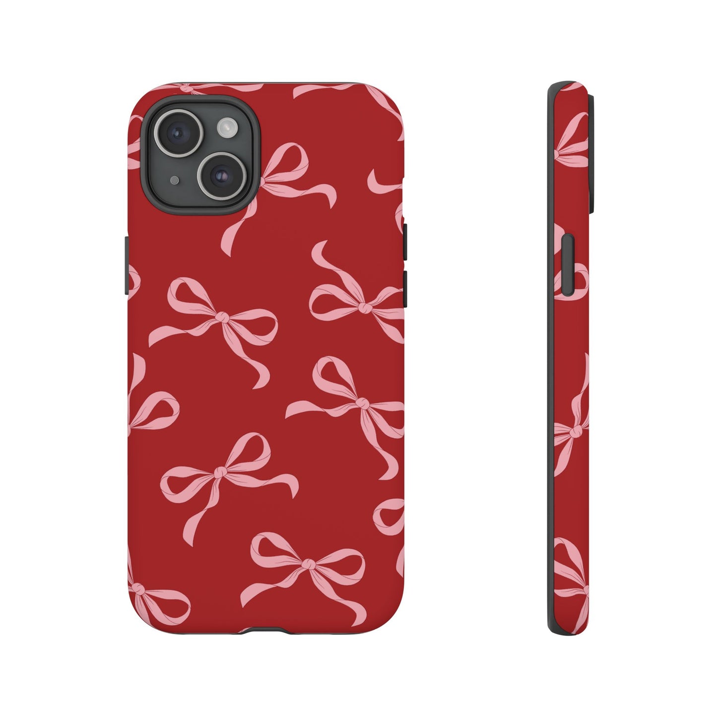 Pink Bows on Red Phone Case - JGUS