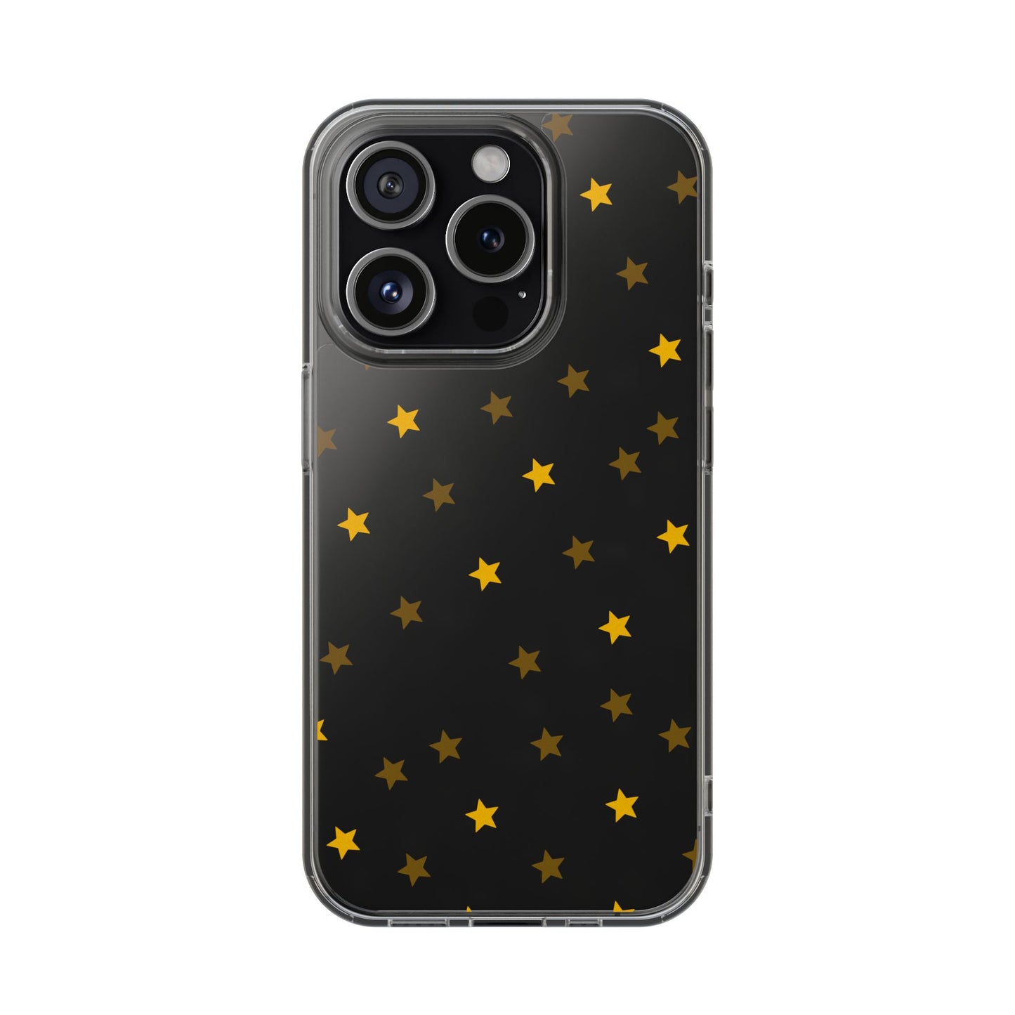 Yellow Stars Clear Phone Case – Stylish, Durable Protection