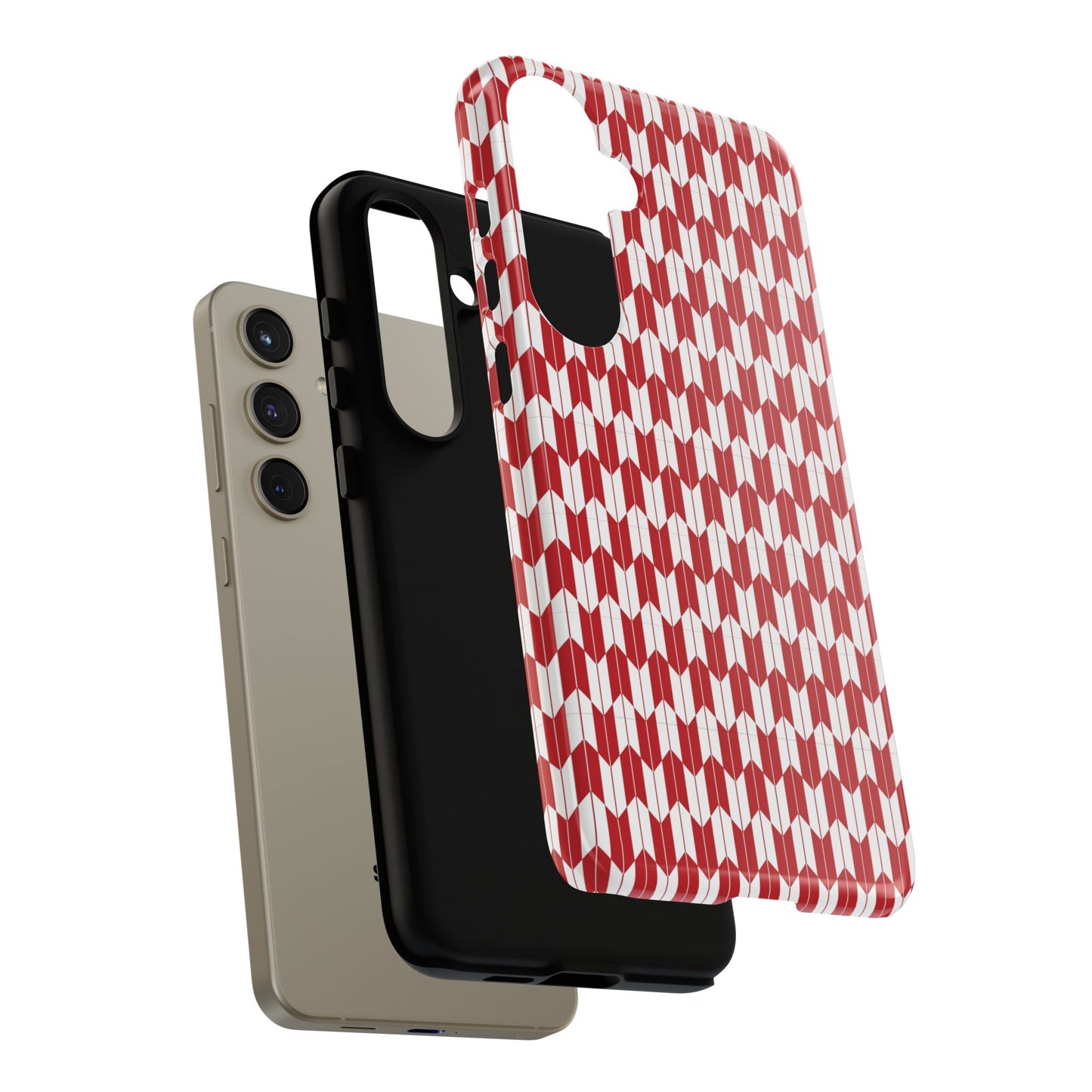 Red Geometric Phone Case for iPhone Samsung Pixel – Bold Pattern Aesthetic Modern Design - JGUS