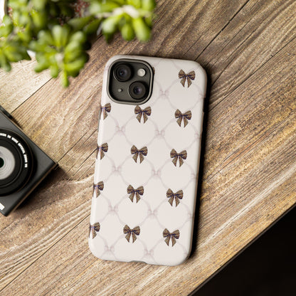Chic Bow Pattern Phone Case | Elegant Clear Protective Case | Stylish iPhone & Samsung Cover - JGUS