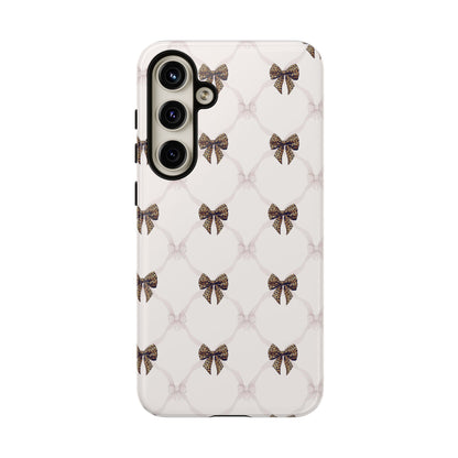 Chic Bow Pattern Phone Case | Elegant Clear Protective Case | Stylish iPhone & Samsung Cover - JGUS