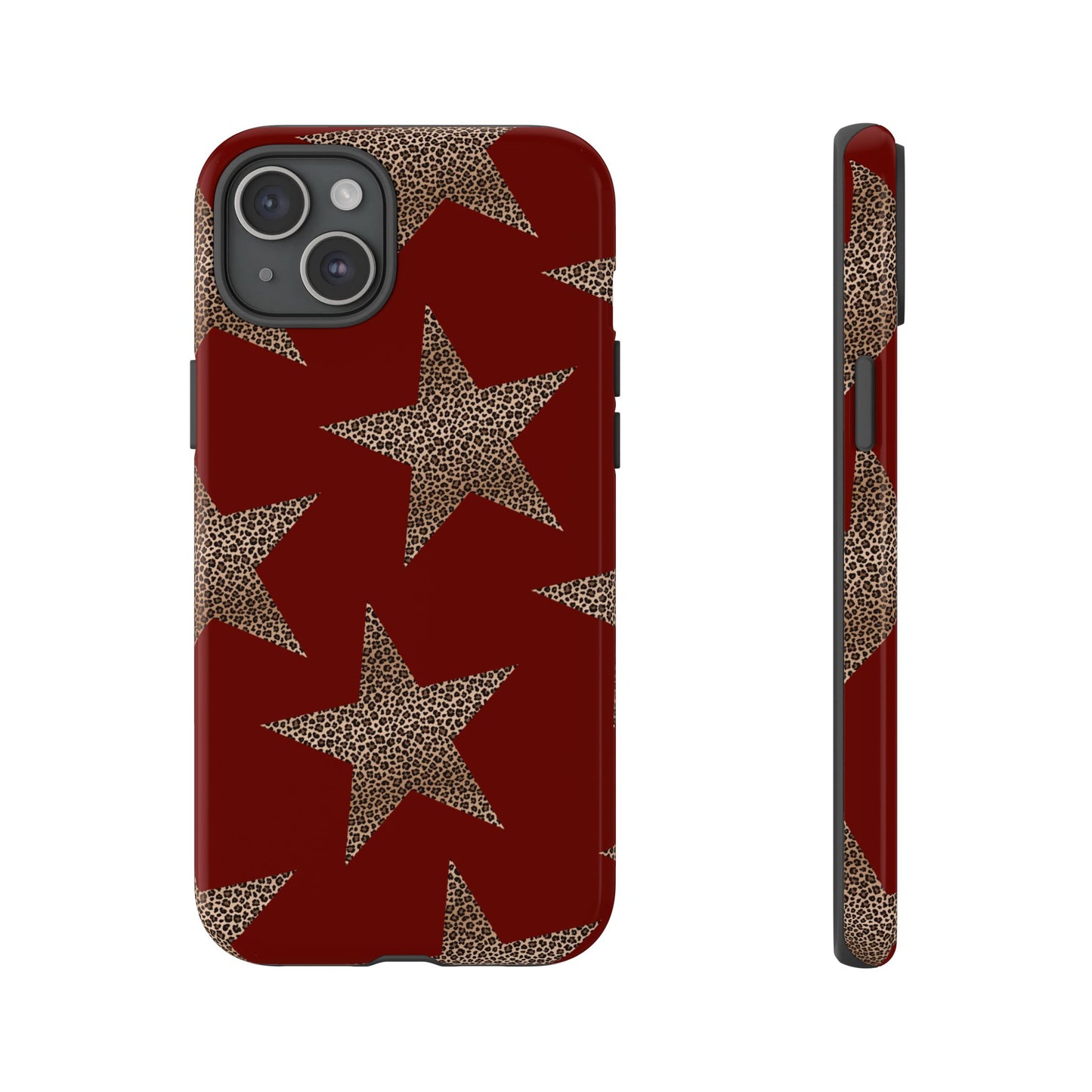 Leopard Star Luxe - Burgundy Edition | Aesthetic Coquette Phone Case for iPhone & Galaxy - JGUS