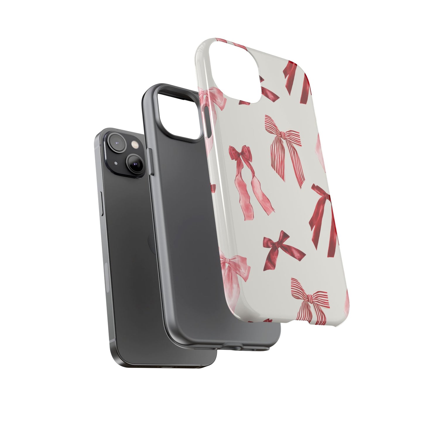Burgundy Chic Bow Design Phone Case - JGUS