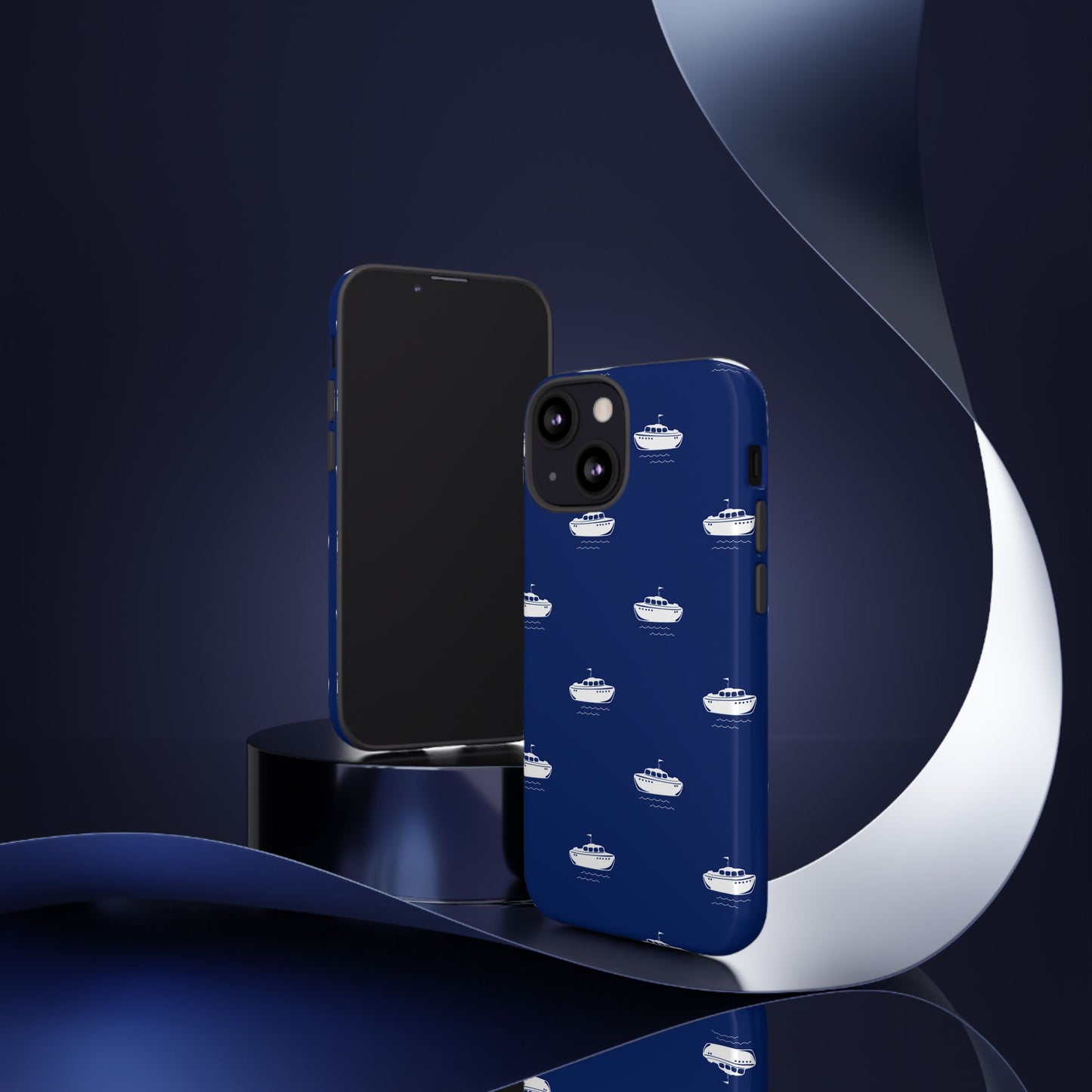 Blue Boat Phone Case – Calm Ocean Pattern for iPhone & Samsung, Durable & Stylish Protection - JGUS