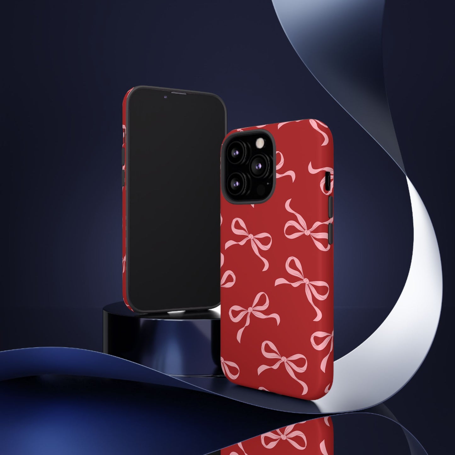 Pink Bows on Red Phone Case - JGUS