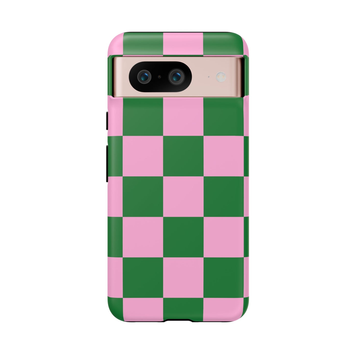 Pink Retro Checkered Phone Case – 90s Aesthetic, Vintage Grid Pattern for iPhone & Samsung - JGUS