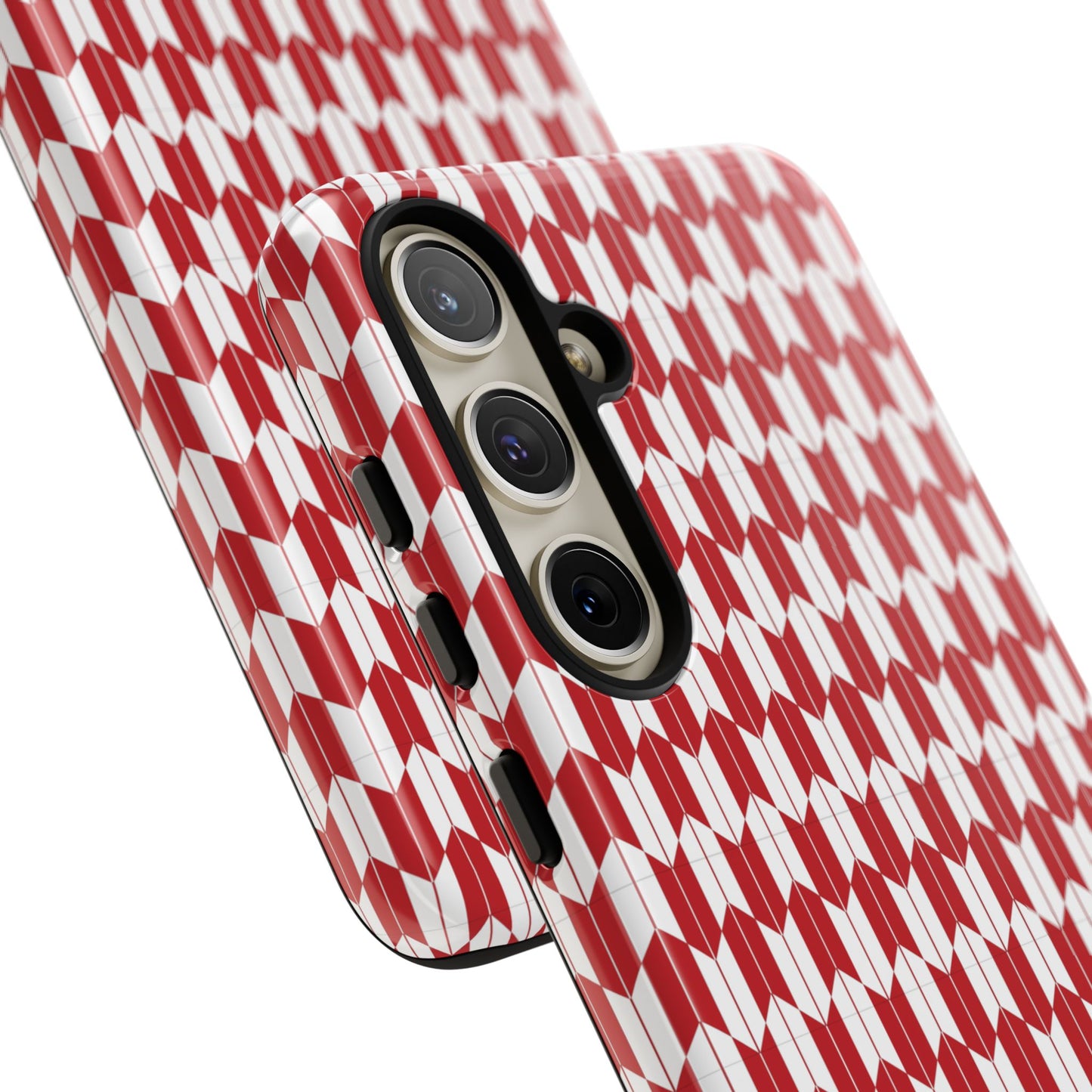 Red Geometric Phone Case for iPhone Samsung Pixel – Bold Pattern Aesthetic Modern Design - JGUS