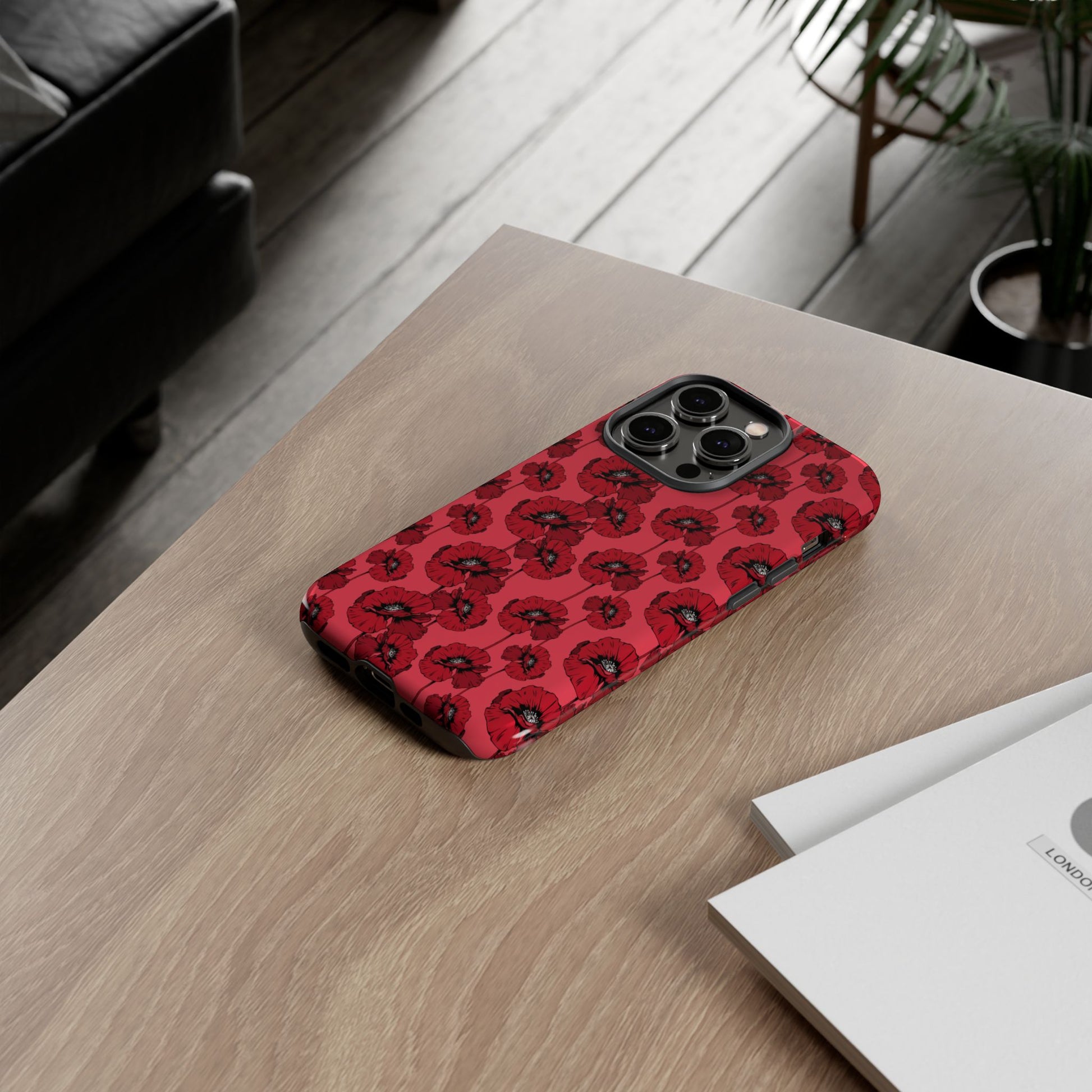 Red Poppy Phone Case for iPhone, Samsung & Google Pixel – Bold Floral Statement Aesthetic - JGUS