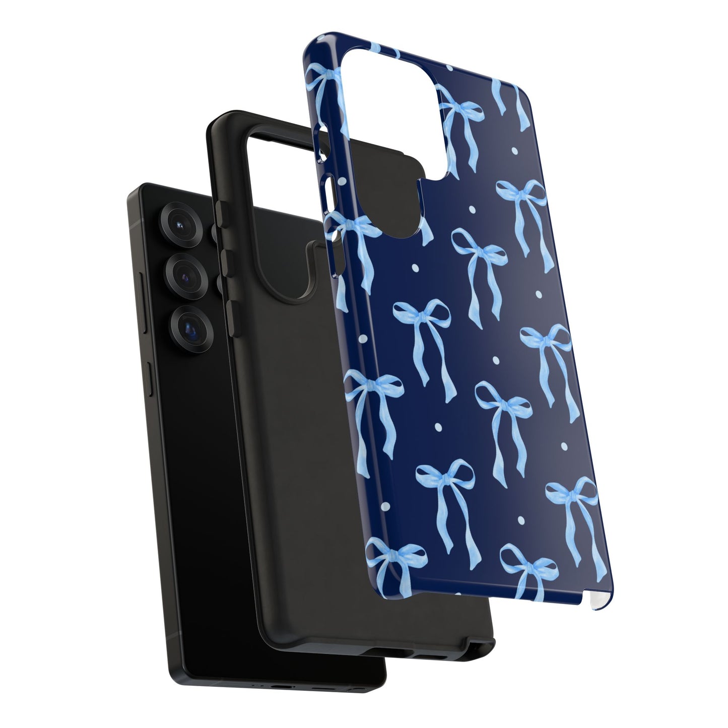 Bows & Blues Phone Case – Aesthetic Ribbon Print | Fits iPhone & Samsung - JGUS