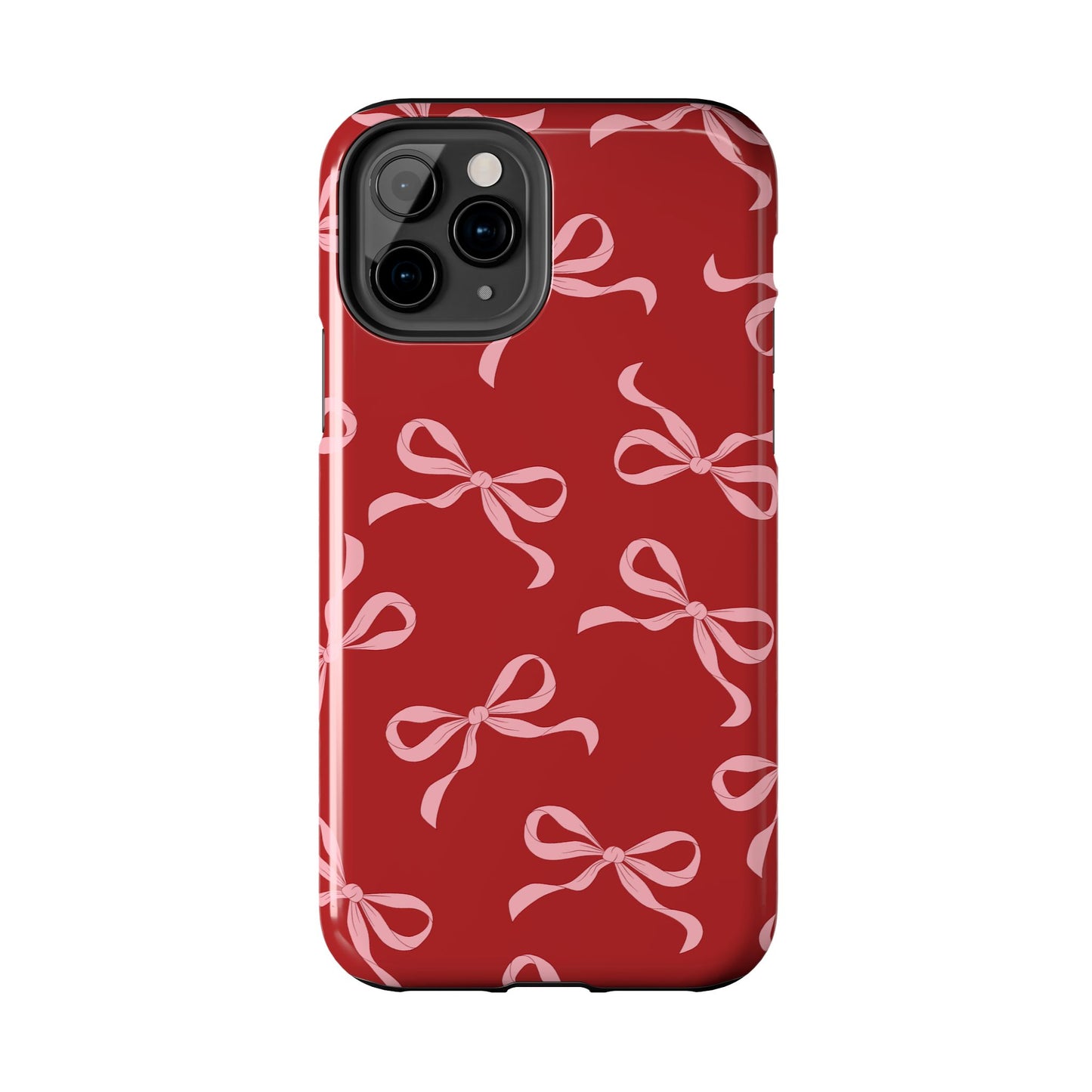 Pink Bows on Red Phone Case