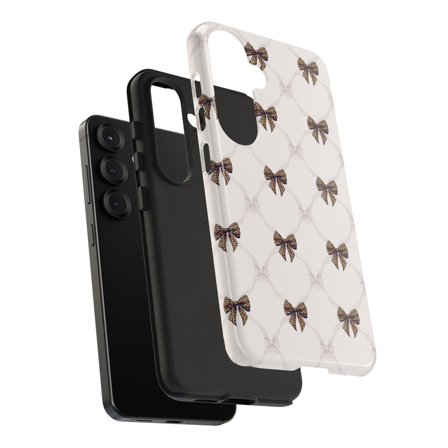 Chic Bow Pattern Phone Case | Elegant Clear Protective Case | Stylish iPhone & Samsung Cover - JGUS