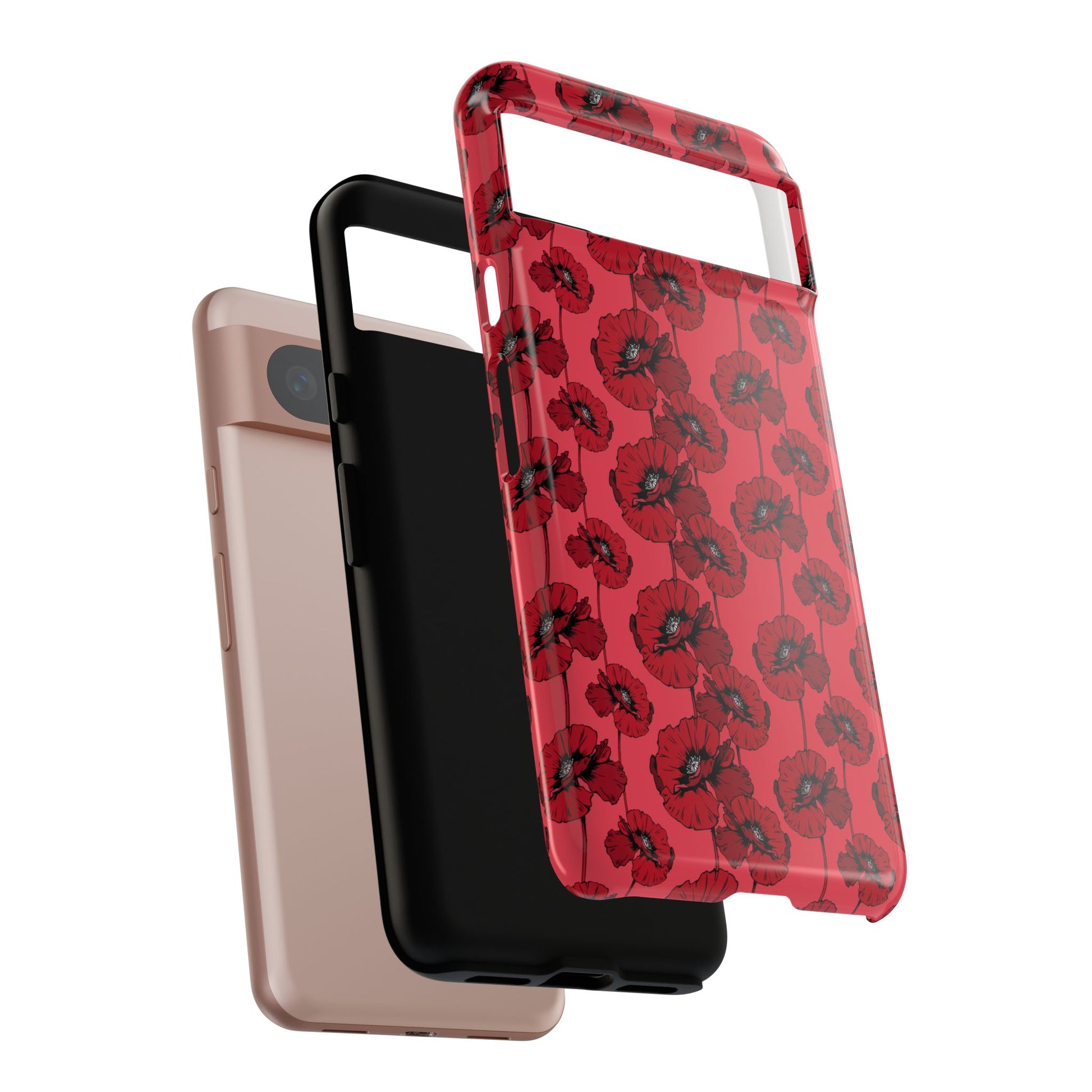 Red Poppy Phone Case for iPhone, Samsung & Google Pixel – Bold Floral Statement Aesthetic - JGUS